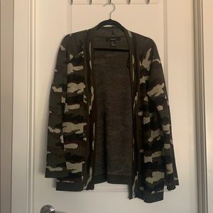 Camo cardigan sweater